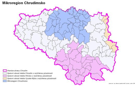 Mapa okresu Chrudim